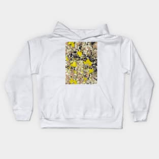 Autumn Leaves In Bright Yellow With White Flowers Kids Hoodie